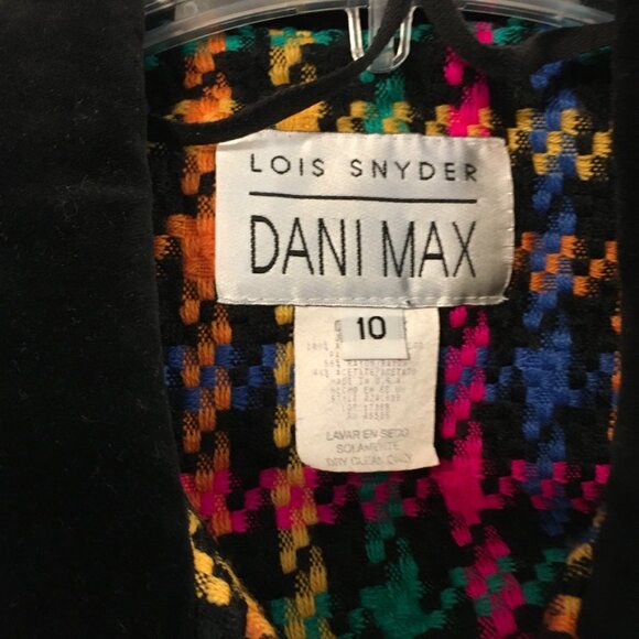 Lois Snyder Dani Max Multi Colored Hounds Tooth Blazer/Tank - Picture 2 of 5